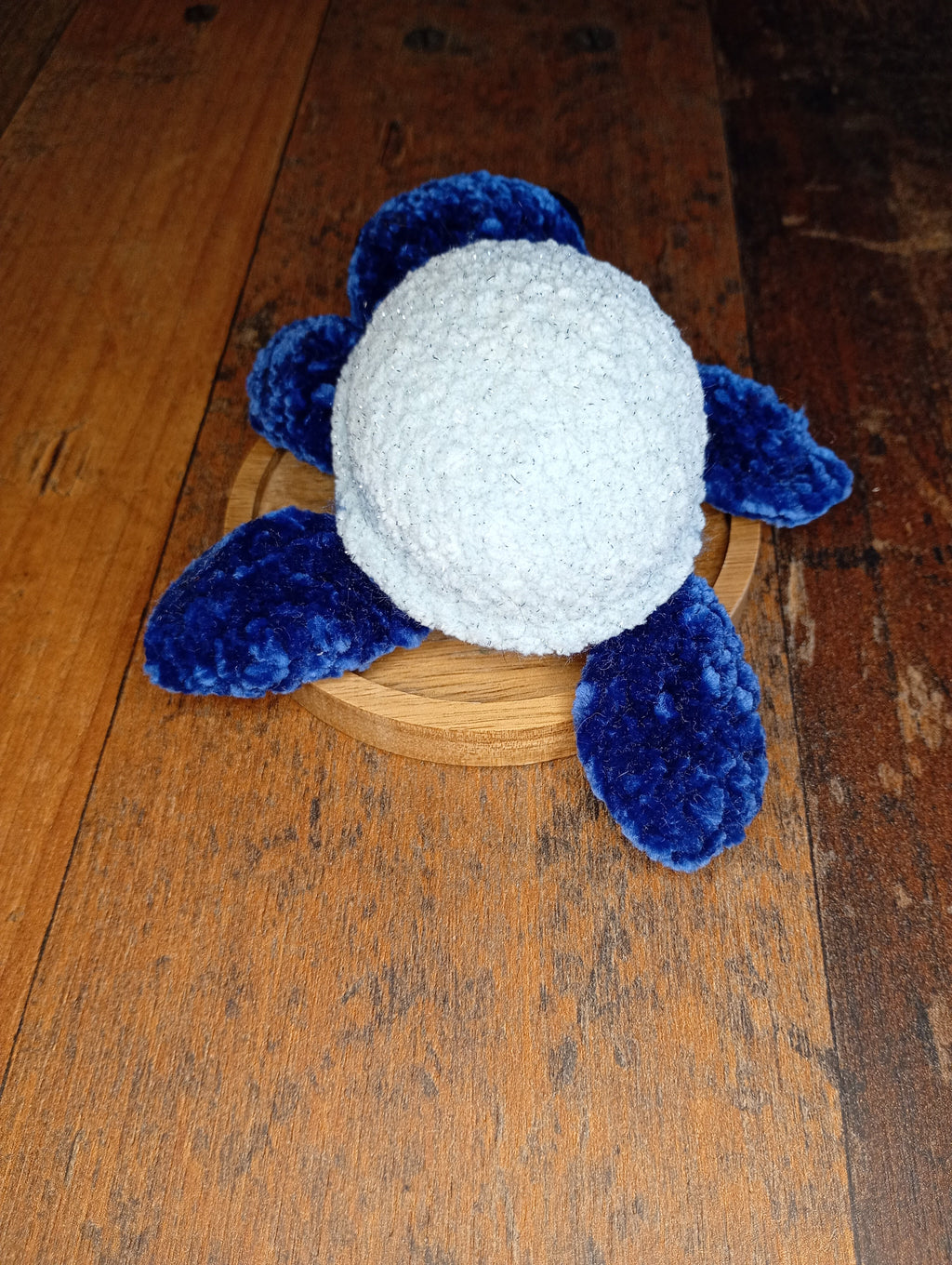 Gehäkelte Schildkröte – Schrägansicht