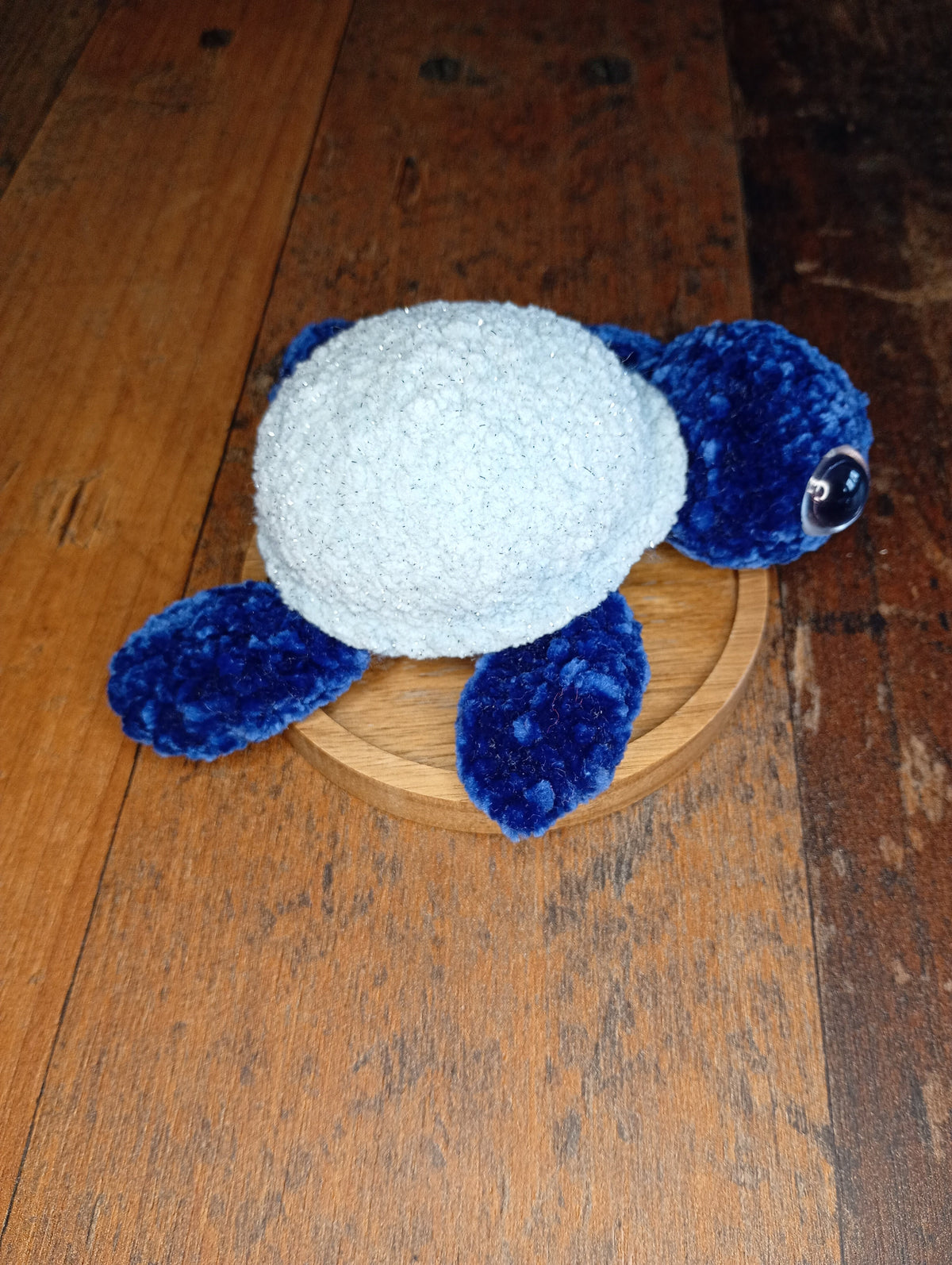 Gehäkelte Schildkröte – Rückansicht