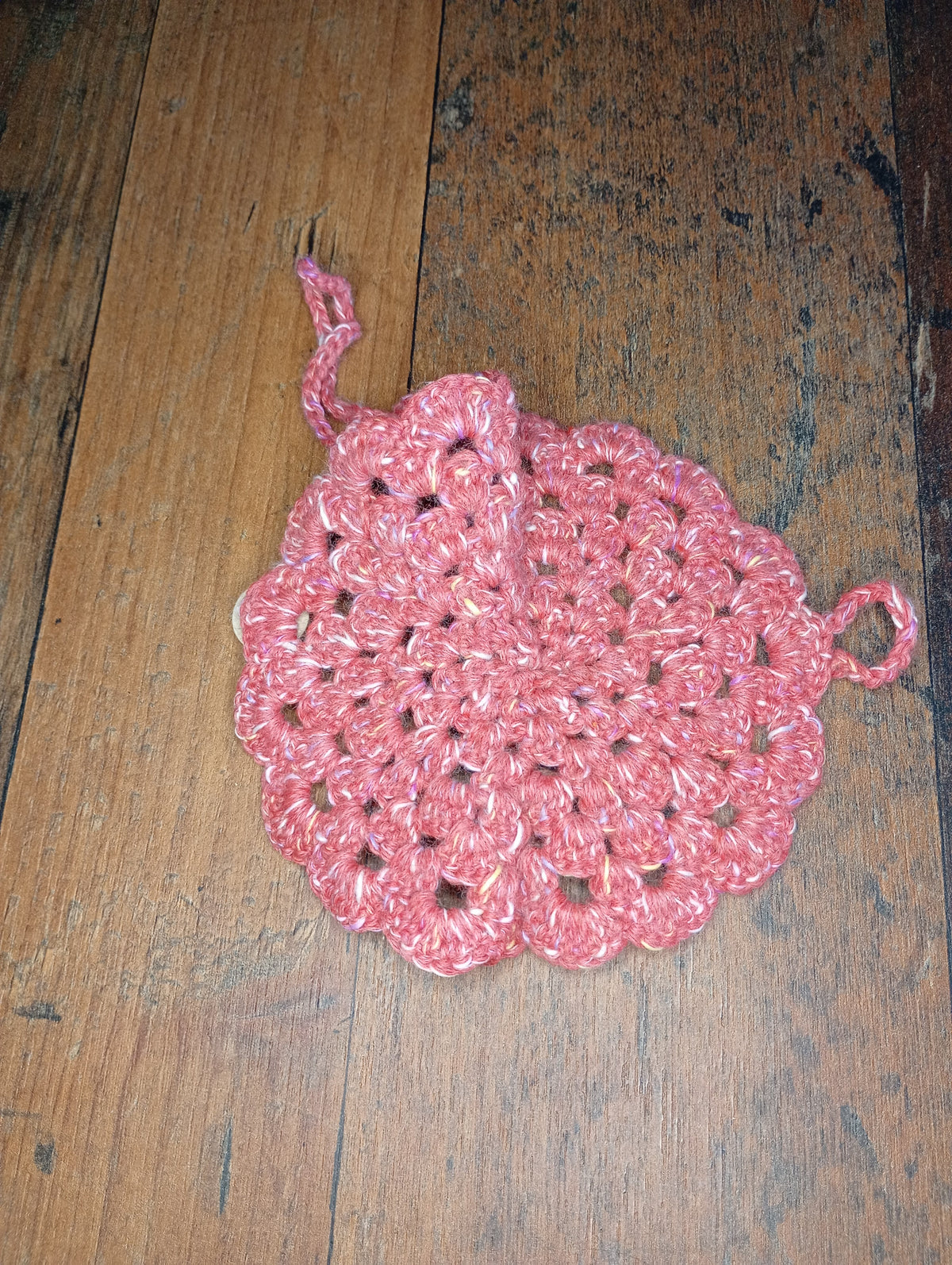 Gehäkelte Brillentasche Rosa Draufsicht