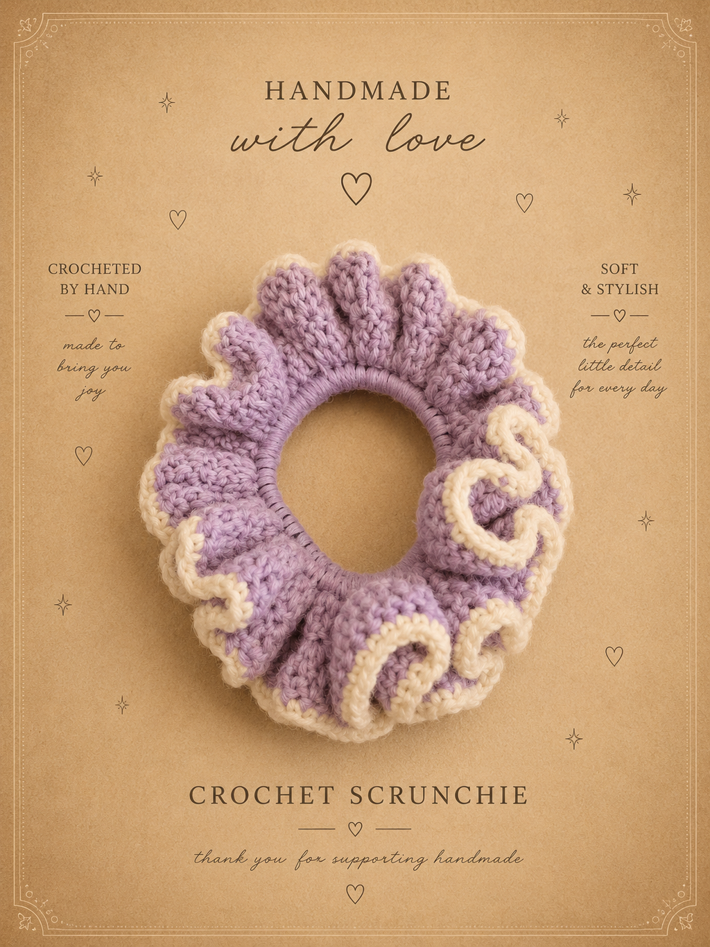 Gehäkelter Scrunchie – Lila