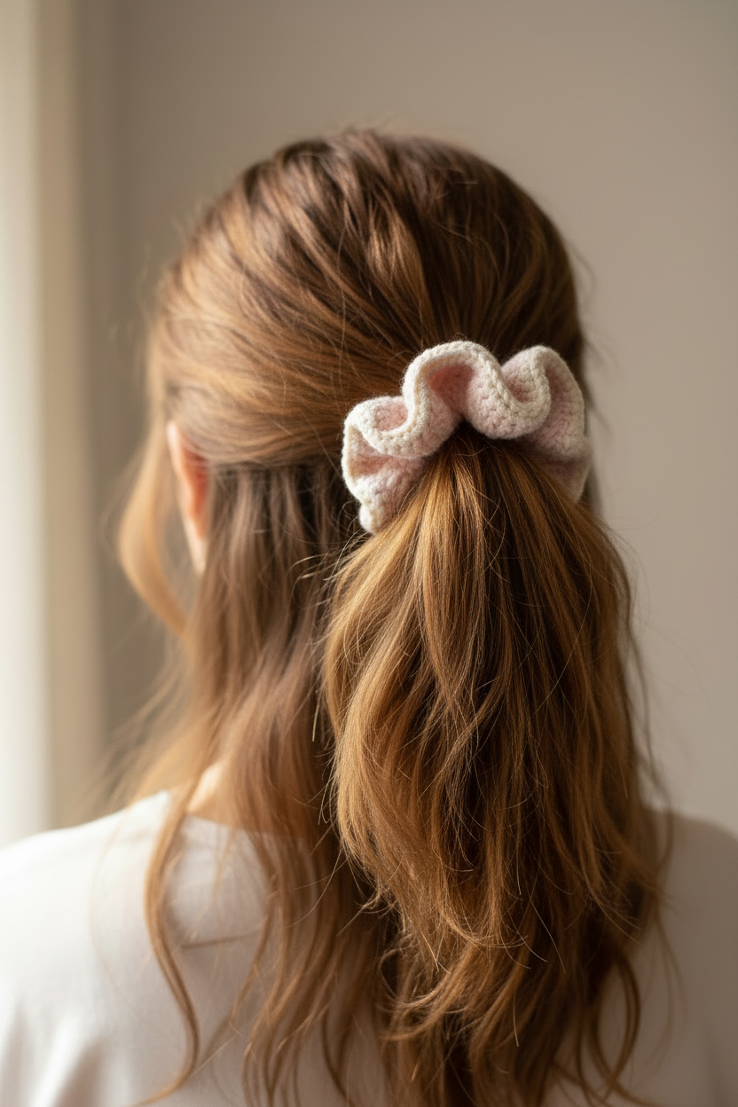 Gehäkelter Scrunchie Rosa – Lifestyle